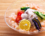 豚しゃぶと夏野菜のすりおろしトマトのシャーベットそうめん